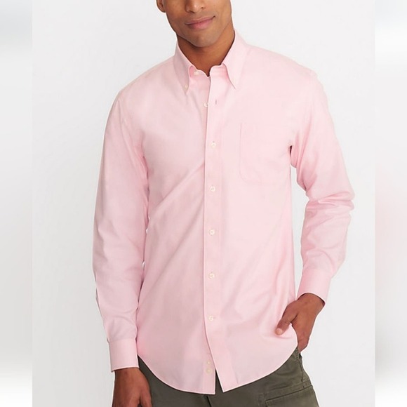 Lands' End Traditional Fit Solid Supima Button Down Collar Dress Shirt Size 16 - Picture 1 of 6